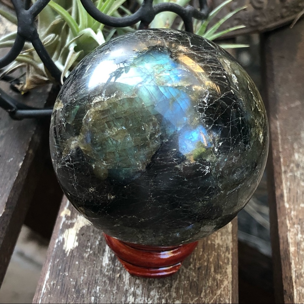 Large labradorite sphere pretty flashes